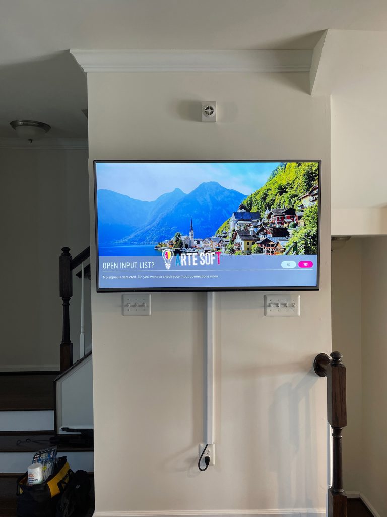 tv mounting with cords hidden externally